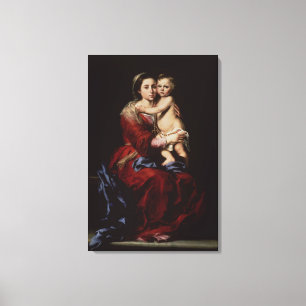 De maagd van de Rosary, c.1650 Canvas Afdruk