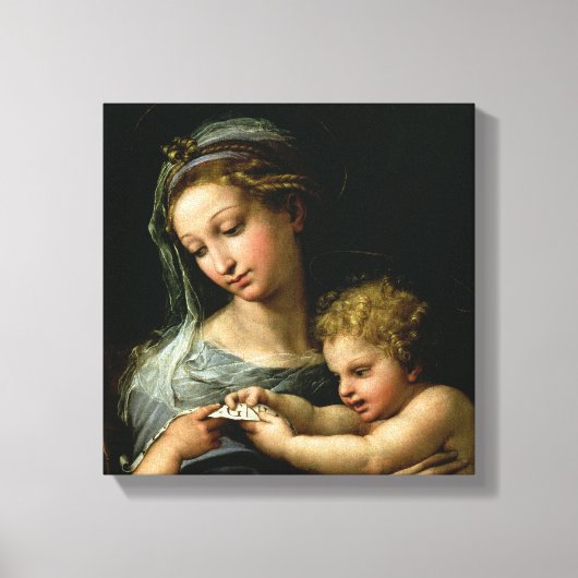 De maagd van het Roos, c.1518 Canvas Afdruk (Voorkant)