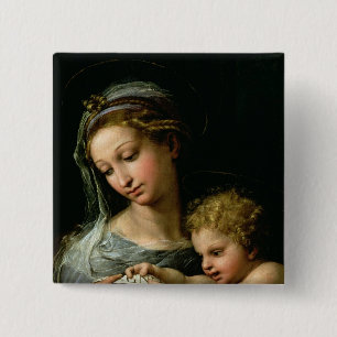 De maagd van het Roos, c.1518 Vierkante Button 5,1 Cm