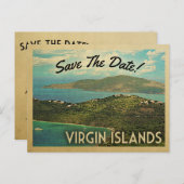 De Maagdeneilanden sparen de datum Briefkaarten (Voorkant / Achterkant)