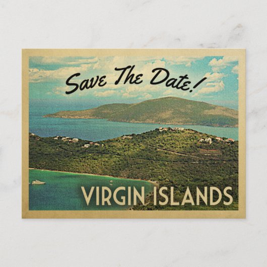 De Maagdeneilanden sparen de datum Briefkaarten (Voorkant)