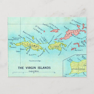 De Maagdeneilanden Vintage Ansichtkaart Briefkaart
