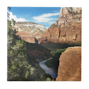 De Maagdenrivier in Zion Canyon Tegeltje