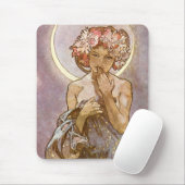 De maan ~ Alphones Mucha Mousepad Muismat (Met muis)
