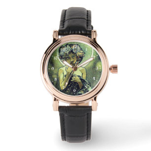 De maan door Mucha Horloge