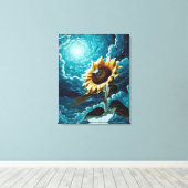 De maan en de zon canvas afdruk (Insitu (Houten vloer))