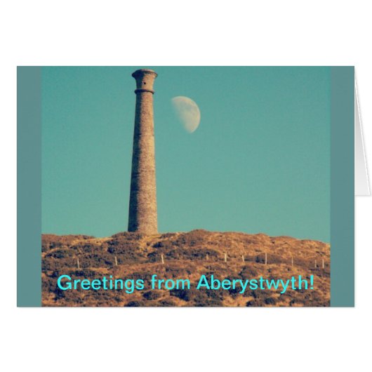 De maan en een toren: Aberystwyth (Voorkant Horizontaal)