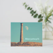 De maan en een toren: Aberystwyth Briefkaart (Staand voorkant)