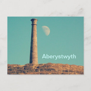 De maan en een toren: Aberystwyth Briefkaart