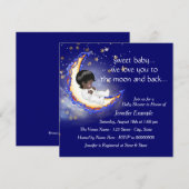 De maan en het Baby shower Kaart (Voorkant / Achterkant)