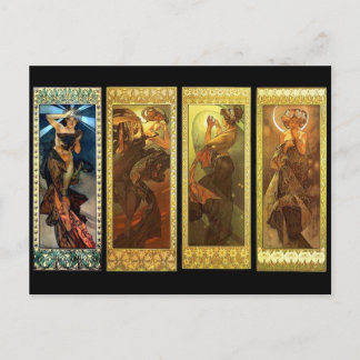 De maan en het  briefkaart van de sterren Mucha