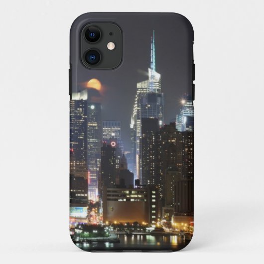 De maan gaat over Midtown New York. Case-Mate iPhone Case (Achterkant)