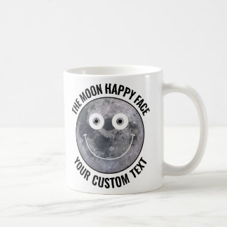 De Maan Happy Face Gepersonaliseerde Custom Mok
