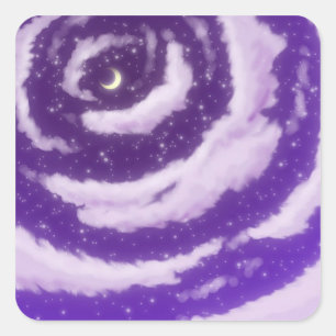 De maan in de Paarse hemel Vierkante Sticker