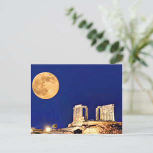 De maan in de tempel van Poseidon Sounio Briefkaart