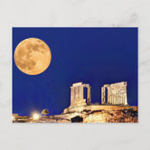 De maan in de tempel van Poseidon Sounio Briefkaart (Voorkant)
