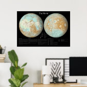De maan in een artistieke presentatie poster (Thuiskantoor)