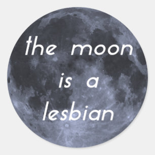 De maan is een lesbische ronde sticker