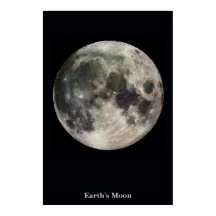 De maan op een zwart veld