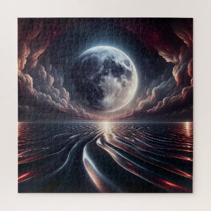 De maan reflecteert over de oceaan legpuzzel