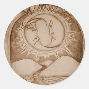 De maan ronde sticker