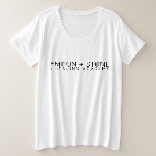 De maan + Stone Healing Academy logo T-Shirt (Design voorkant)