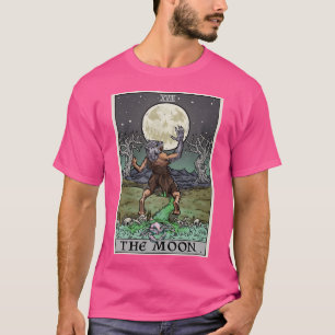 De Maan Tarotkaart Halloween Weerwolf Gotische Hek T-shirt