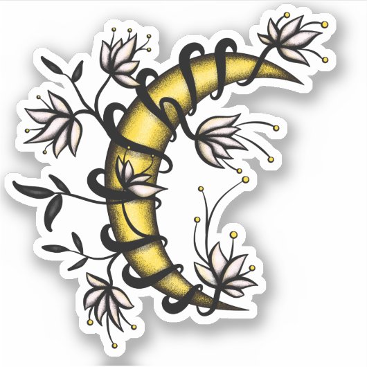 De maan van de Crescent die in de stijl van het Ta Sticker (Voorkant)