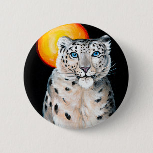 De Maan van de Luipaard van de sneeuw Ronde Button 5,7 Cm