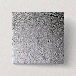 De maan van Saturnus Enceladus 4 Vierkante Button 5,1 Cm