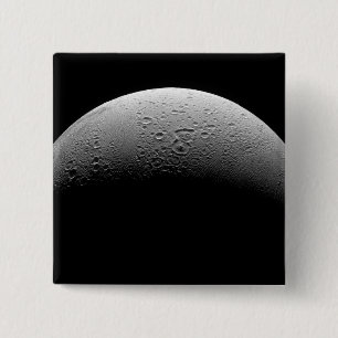 De maan van Saturnus Enceladus 5 Vierkante Button 5,1 Cm