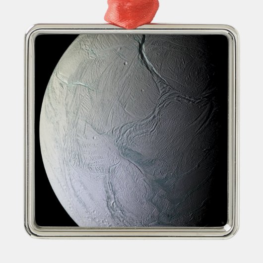 De maan van Saturnus Enceladus Metalen Ornament (Voorkant)