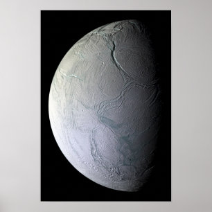 De maan van Saturnus Enceladus Poster