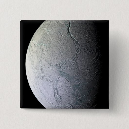 De maan van Saturnus Enceladus Vierkante Button 5,1 Cm (Voorkant)