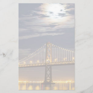 De maan vanavond over de Brug van de baai Briefpapier