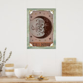 De Maan Vintage Tarotkaart Hemelse Kunst Poster (Keuken)
