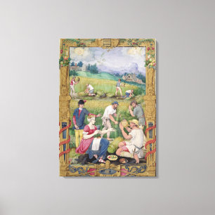 De maand augustus: De oogst Canvas Afdruk