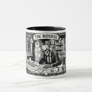 De maandag Tarotkaart Grappig kantoor skelet Mok
