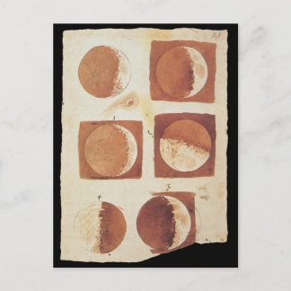 De maanfstanden Galileo 1616 Briefkaart
