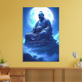 De Maansegening over het Hemelse Beeld Canvas Afdruk (Insitu (Woonkamer))