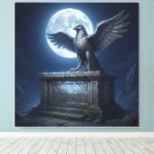 De Maanverlichte Soevereine Adelaar Canvas Afdruk (Insitu (Houten vloer))