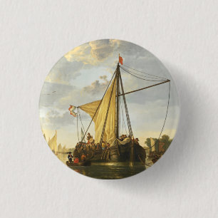 De Maas in Dordrecht Aelbert Cuyp Ronde Button 3,2 Cm