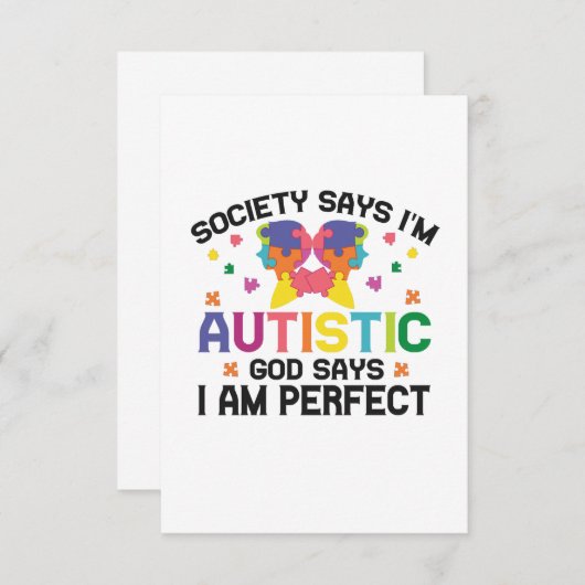 De maatschappij zegt dat ik Autistisch ben... zegt Bedankkaart (Voorkant / Achterkant)