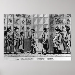 De Macaroni printshop, café. door N. Darley Poster