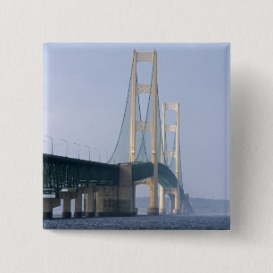 De Mackinac-brug overspant de Straits of Vierkante Button 5,1 Cm