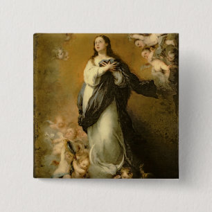De maculaire conceptie vierkante button 5,1 cm