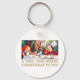 DE MAD HATTER WIST EEN MERRY UNBIRTHDAY. SLEUTELHANGER