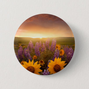 De Madeliefjes van de zonsondergang Ronde Button 5,7 Cm
