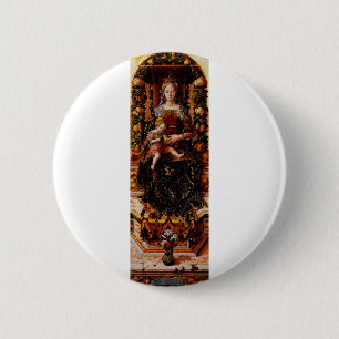 De Madonna della Candeletta Carlo Crivelli Kunst Ronde Button 5,7 Cm
