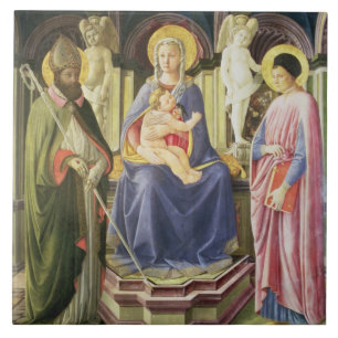 De Madonna en het Kind met SS. Clement en Justin Tegeltje